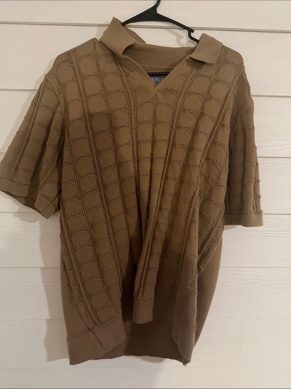 Free Planet Brown Knit Polo Shirt